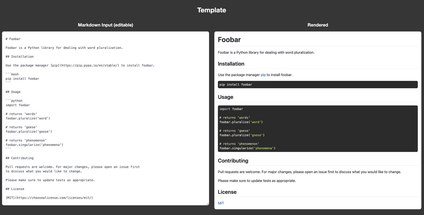 Picture of a how look a raw ReadMe file and the client online version